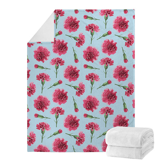 Pink Carnation Pattern Print Blanket