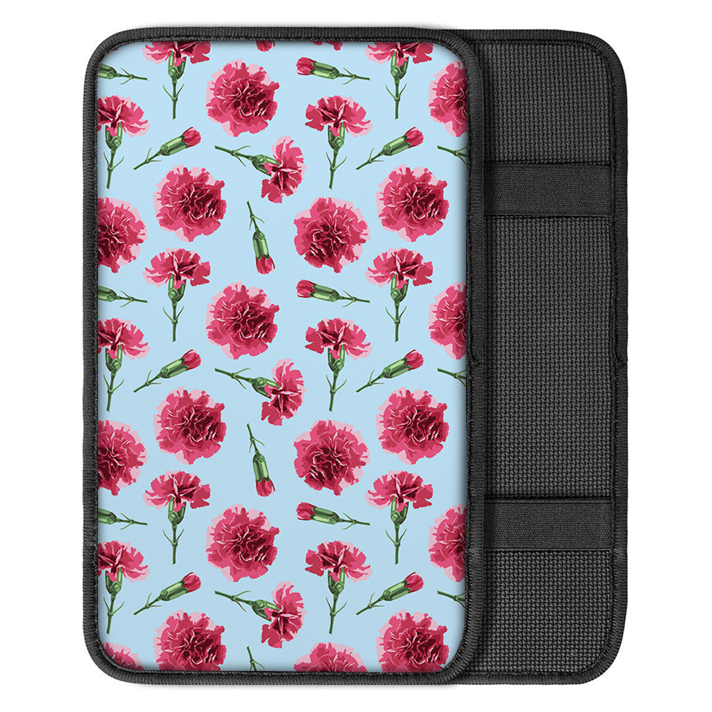 Pink Carnation Pattern Print Car Center Console Cover