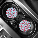 Pink Carnation Pattern Print Car Coasters