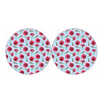 Pink Carnation Pattern Print Car Coasters