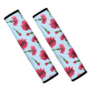 Pink Carnation Pattern Print Car Seat Belt Covers