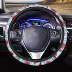 Pink Carnation Pattern Print Car Steering Wheel Cover