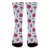 Pink Carnation Pattern Print Crew Socks