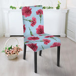 Pink Carnation Pattern Print Dining Chair Slipcover