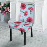 Pink Carnation Pattern Print Dining Chair Slipcover