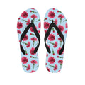 Pink Carnation Pattern Print Flip Flops