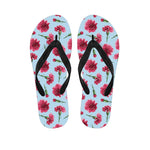 Pink Carnation Pattern Print Flip Flops