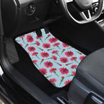 Pink Carnation Pattern Print Front Car Floor Mats