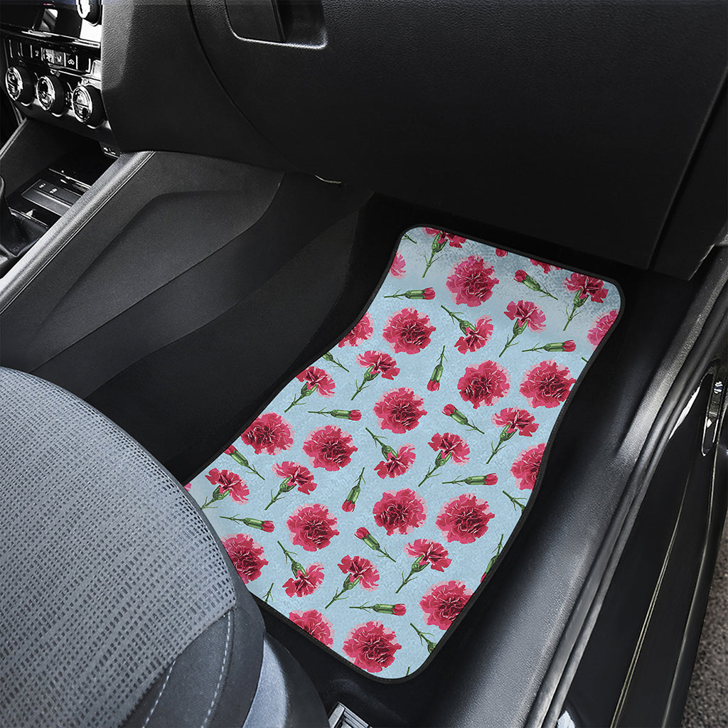 Pink Carnation Pattern Print Front Car Floor Mats