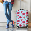 Pink Carnation Pattern Print Luggage Cover