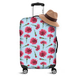 Pink Carnation Pattern Print Luggage Cover