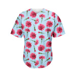 Pink Carnation Pattern Print Men's Baseball Jersey