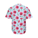 Pink Carnation Pattern Print Men's Baseball Jersey