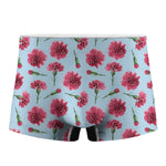 Pink Carnation Pattern Print Men's Boxer Briefs