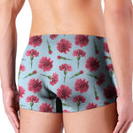 Pink Carnation Pattern Print Men's Boxer Briefs