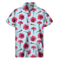 Pink Carnation Pattern Print Men's Short Sleeve Shirt