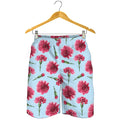 Pink Carnation Pattern Print Men's Shorts