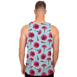 Pink Carnation Pattern Print Men's Tank Top