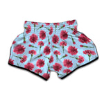 Pink Carnation Pattern Print Muay Thai Boxing Shorts