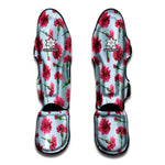 Pink Carnation Pattern Print Muay Thai Shin Guard