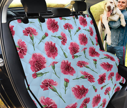 Pink Carnation Pattern Print Pet Car Back Seat Cover