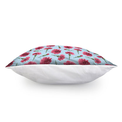 Pink Carnation Pattern Print Pillow Cover