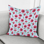 Pink Carnation Pattern Print Pillow Cover