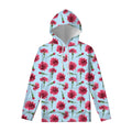 Pink Carnation Pattern Print Pullover Hoodie