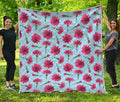 Pink Carnation Pattern Print Quilt