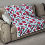 Pink Carnation Pattern Print Quilt