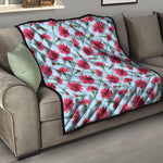 Pink Carnation Pattern Print Quilt