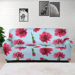 Pink Carnation Pattern Print Sofa Cover