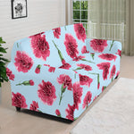 Pink Carnation Pattern Print Sofa Cover