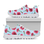 Pink Carnation Pattern Print White Sneakers
