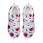 Pink Carnation Pattern Print White Sneakers