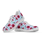 Pink Carnation Pattern Print White Sneakers