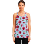 Pink Carnation Pattern Print Women's Racerback Tank Top