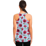 Pink Carnation Pattern Print Women's Racerback Tank Top