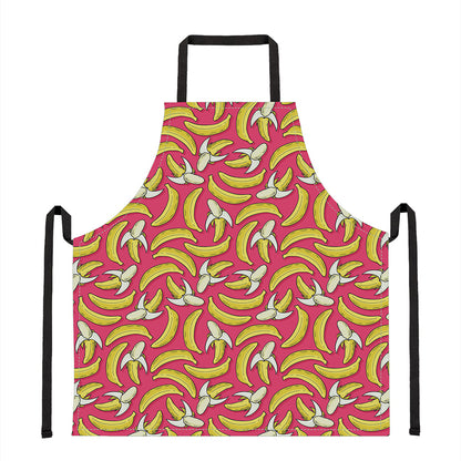 Pink Cartoon Banana Pattern Print Apron