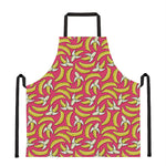 Pink Cartoon Banana Pattern Print Apron