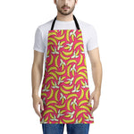 Pink Cartoon Banana Pattern Print Apron