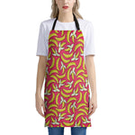 Pink Cartoon Banana Pattern Print Apron