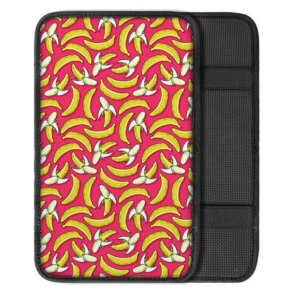 Pink Cartoon Banana Pattern Print Car Center Console Cover