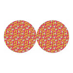 Pink Cartoon Banana Pattern Print Car Coasters