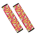 Pink Cartoon Banana Pattern Print Car Seat Belt Covers