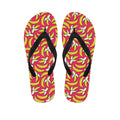 Pink Cartoon Banana Pattern Print Flip Flops