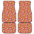 Pink Cartoon Banana Pattern Print Front and Back Car Floor Mats