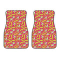 Pink Cartoon Banana Pattern Print Front Car Floor Mats