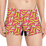 Pink Cartoon Banana Pattern Print Men's Boxer Briefs