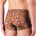 Pink Cartoon Banana Pattern Print Men's Boxer Briefs
